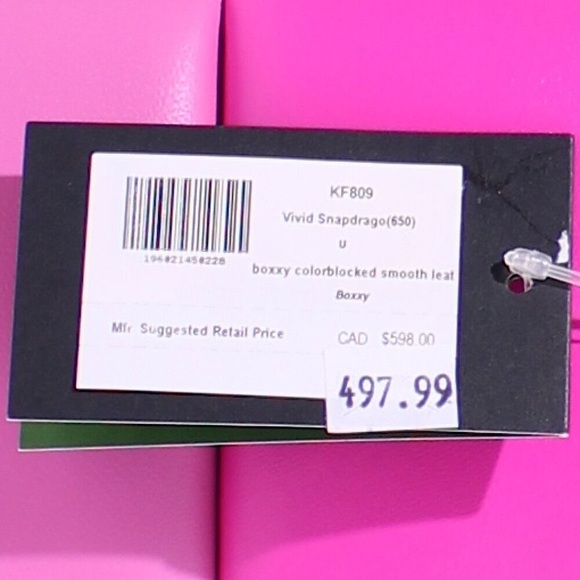 Kate Spade Boxxy Colorblocked Tote In Vivid Snapdragon Multi Pink - Picture 7 of 10